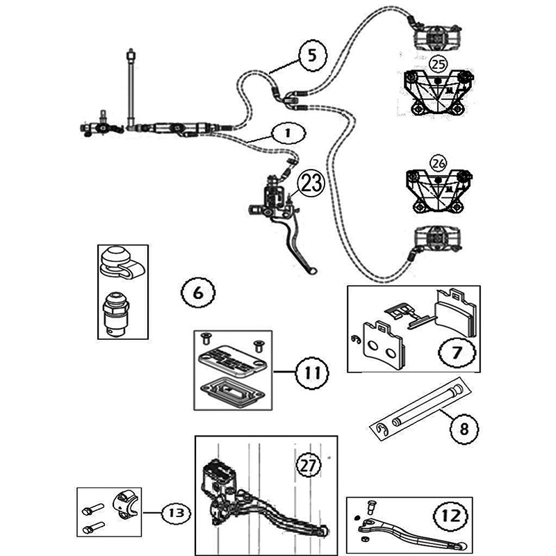 Front brake, master cylinder