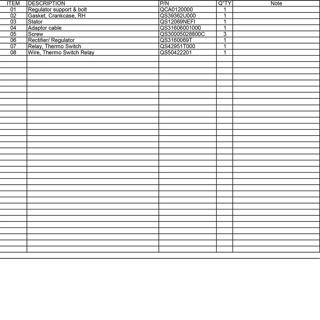 Optional stator 2 connector