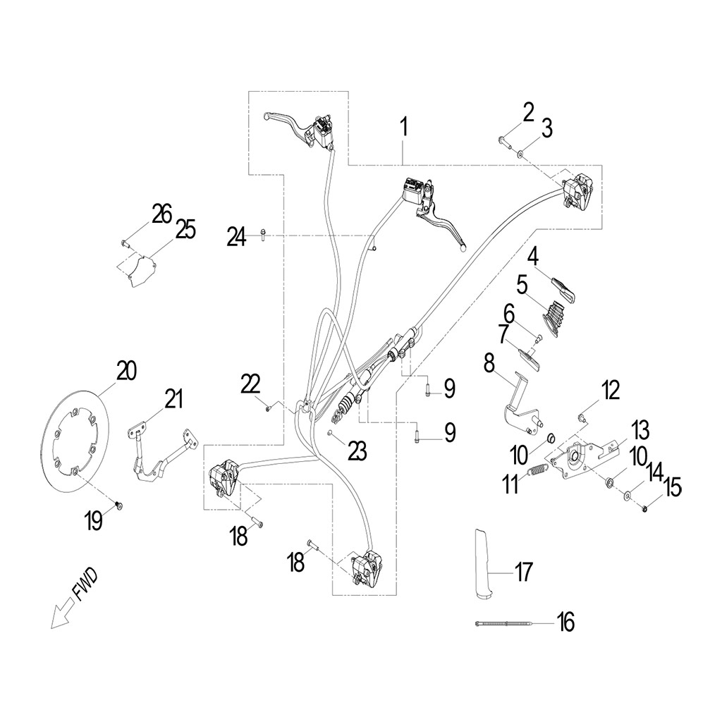 Front brake master cyl